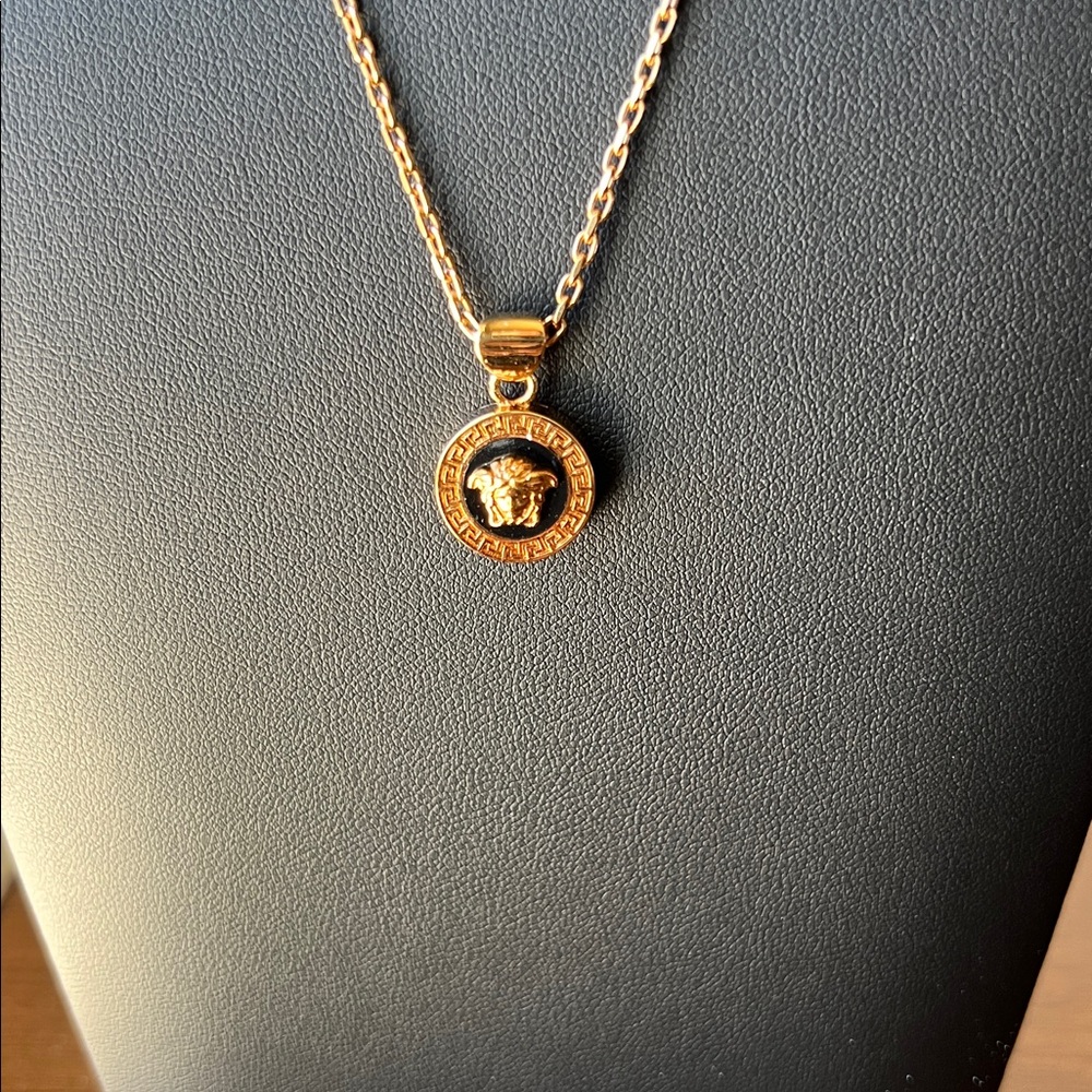 Versace Black and Gold Medusa Necklace